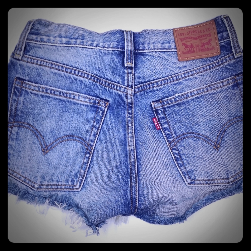 Levi's high waisted denim shorts
